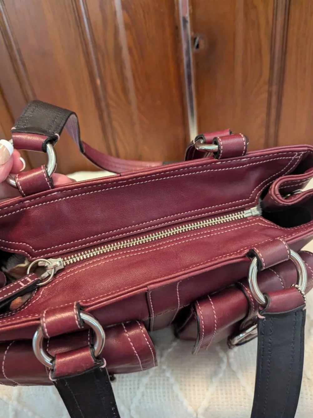 Coach BURGUNDY RED SOHO POCKET SATCHEL